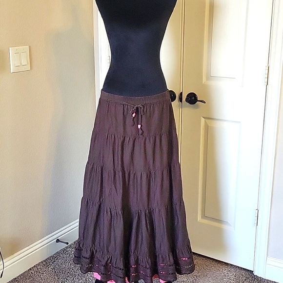 Brown and Pink Tiered Women's Skirt Old Navy - Picture 2 of 11